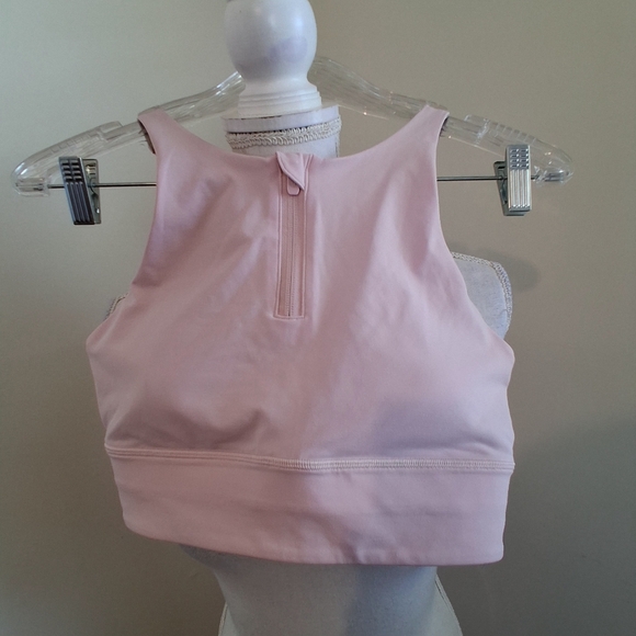 Lululemon Energy High- Neck Longline Bra Zip In Flush Pink Size 8 NWT - Picture 1 of 3
